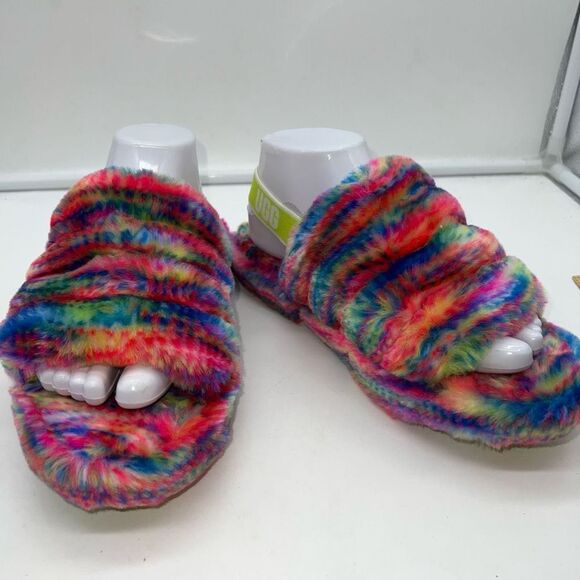 Ugg Fluff Yeah Pixelate Multicolor Slipper - Picture 2 of 9